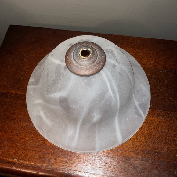 Vintage Frosted Glass Bell Shaped Lamp Shade - Picture 3 of 10